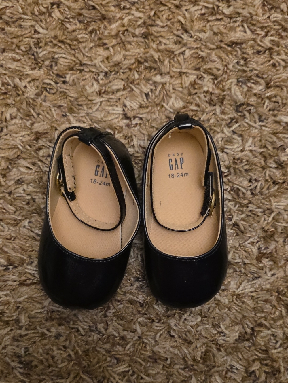GAP Toddler Black Mary Jane Shoes with Ankle Strap